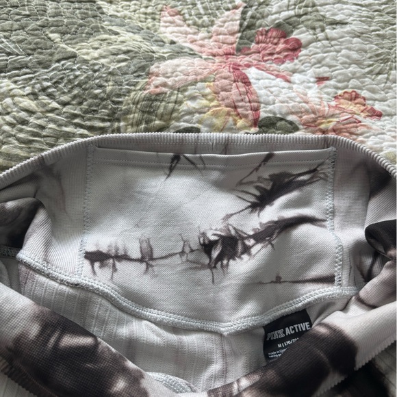 Pink Victoria’s Secret Black and White Tie-Dye Leggings - Picture 3 of 6